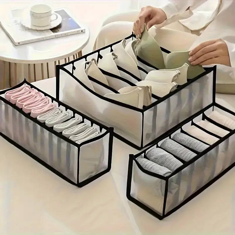 Set of Three Non-Woven Fabric Storage Boxes