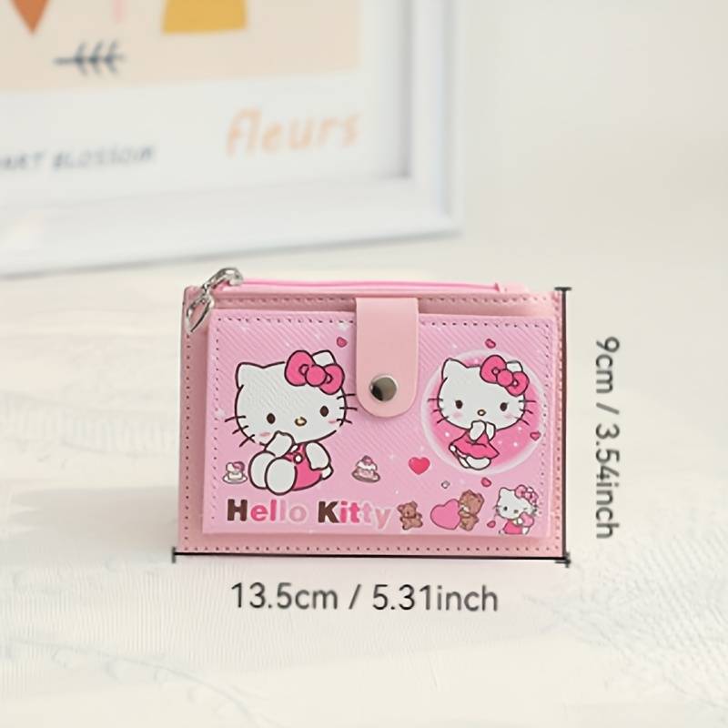 1pc Sanrio Kuromi Multi-Functional Card Holder Coin Purse C Cute Cartoon Design PU Material