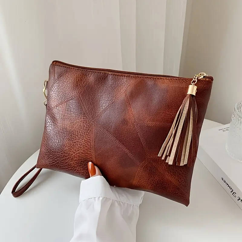 Vintage Design Handbag, Fashionable Handbag, Women's Vegan Leather Wrist strap
