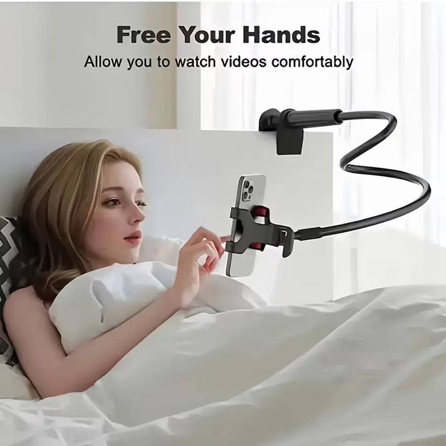 Flexible Gooseneck Phone Holder Wall Mounted Cell Phone Stand with 360 Degree Rotation