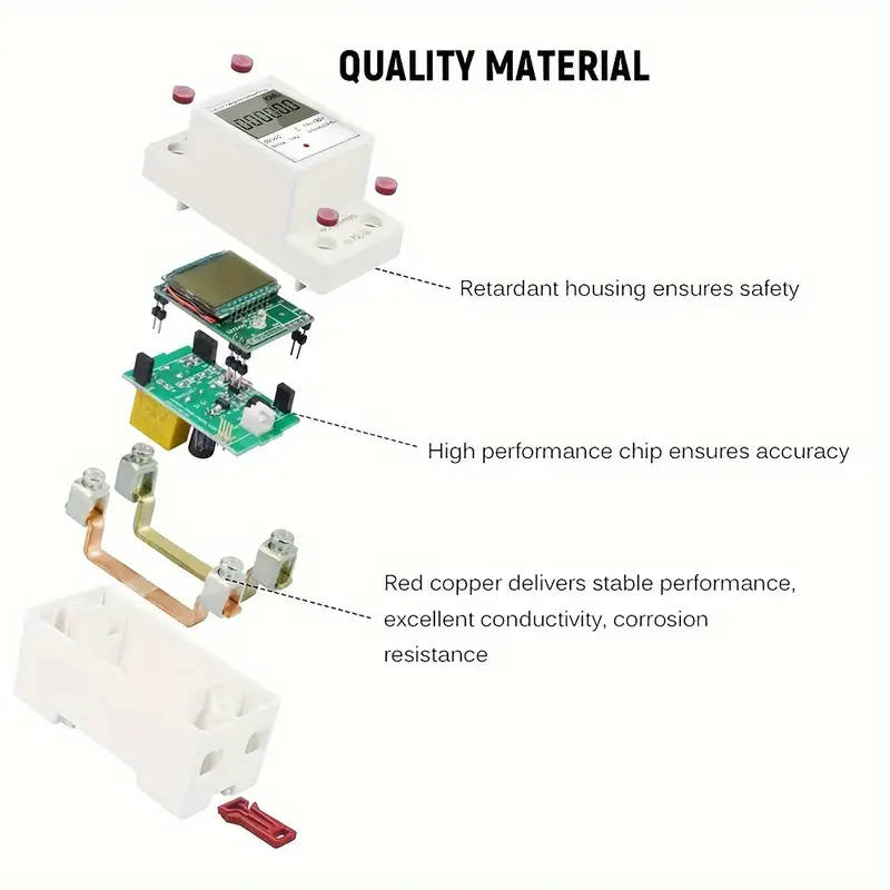 household electricity meter lcd electricity meter single phase 220v mini watt hour meter rail type air conditioning electricity meter intelligent digital display metering details 8