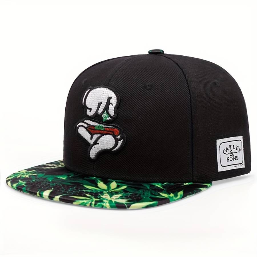 Two handed cigarette style embroidered snapback cap