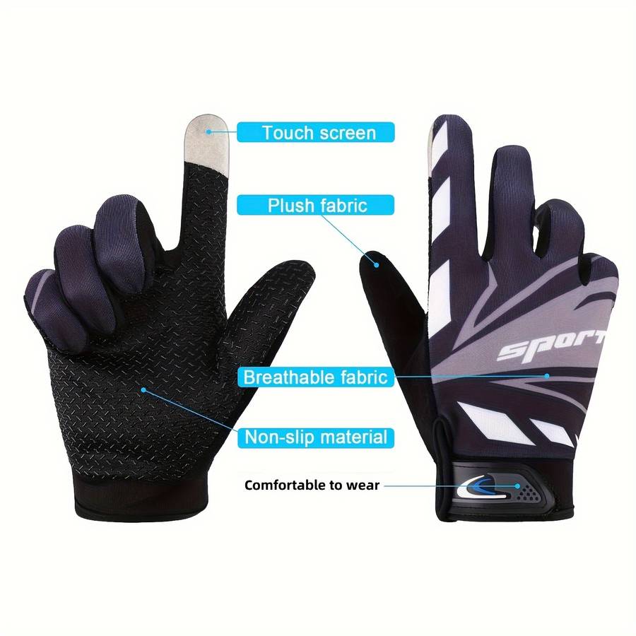 1 Pair Simple Blue One Size Outdoor Sports Gloves