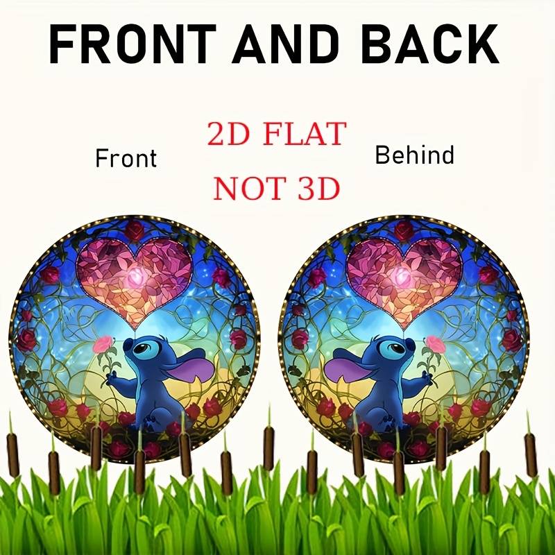 1pc 2D Flat  Stitch Art Deco Acrylic Suncatcher Fairy Tale Themed Hanging Ornament for Home Gard