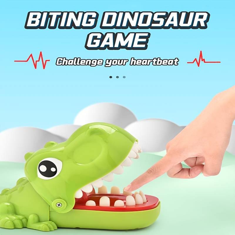 Green Hilarious Dinosaur Finger Biting Toy