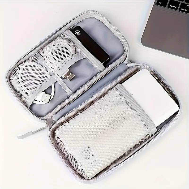 1pc Portable Electronics Organizer Bag Lightweight Travel Storage Pouch