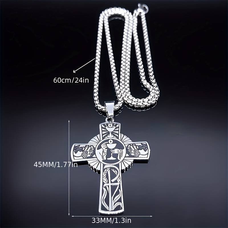 1 Piece Steel Color Jesus Theme Pendant