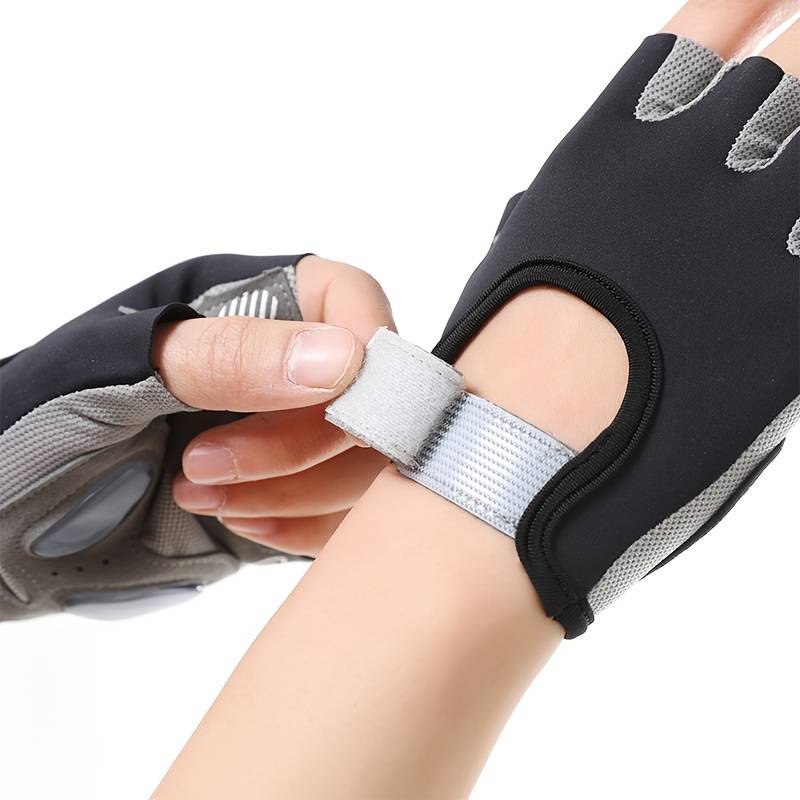 1 Pair Grey Size L Outdoor Sports Gloves