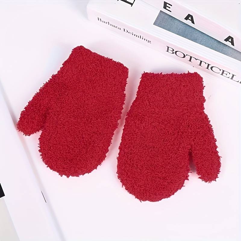 1 Pair Gray Warm Gloves