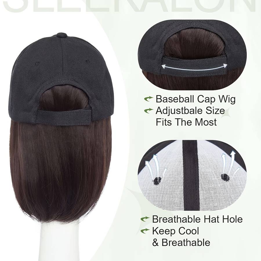 1Pc Dark Brown 40.64cm Fashion Design Wig