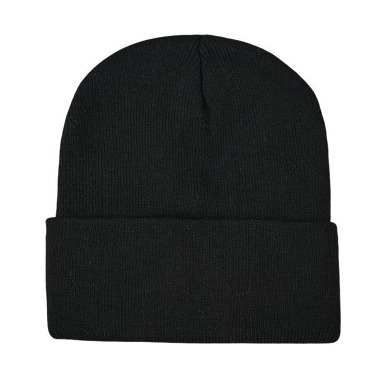 1pc Heartbeat Embroidered Beanie Soft Acrylic Knit Winter Hat Elastic Lightweight Machine