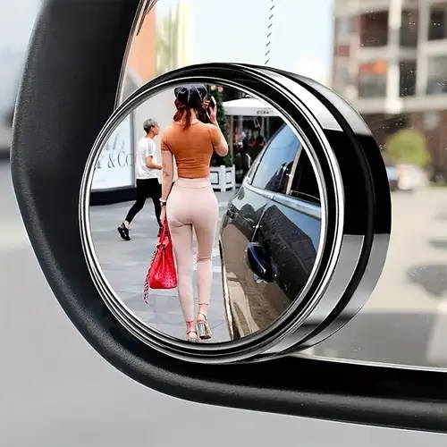 2pcs 360 Degree Adjustable Wide-Angle Round Rearview Mirror Convex Lens ABS Material Blind Spot Mirr