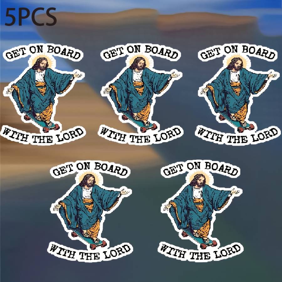 2pcs 3inch  7.62cm   Jesus Christian Themed Stickers