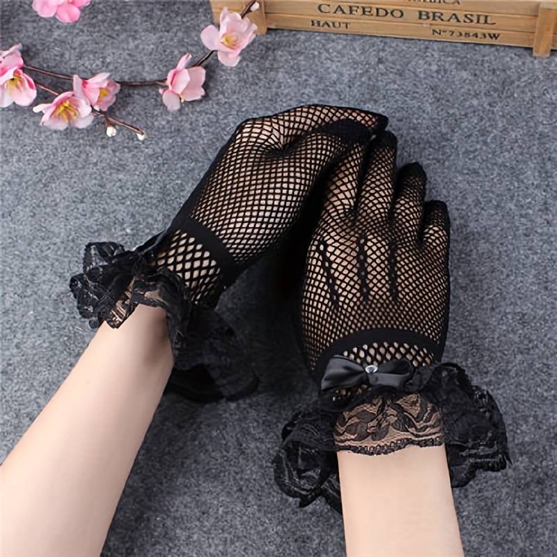 1 Pair White Bridal Wedding Gloves