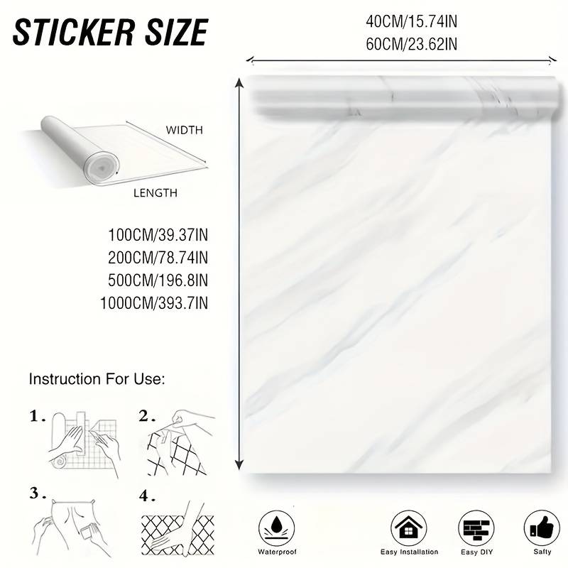 1PC Wall StickersLight Grey2 Meterss Long X 60 cm Wide