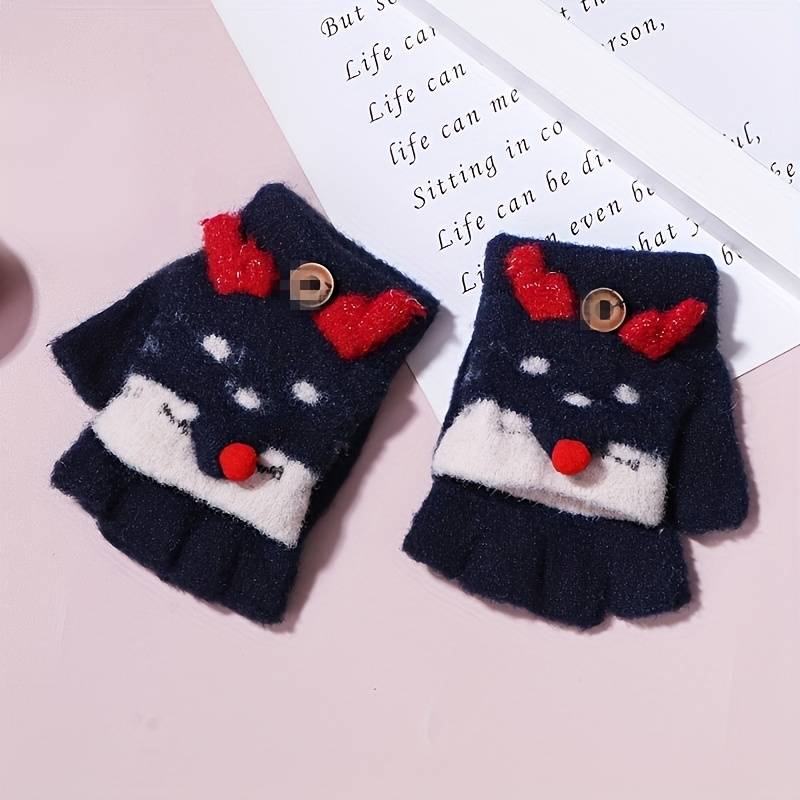 1 Pair Red Warm Gloves