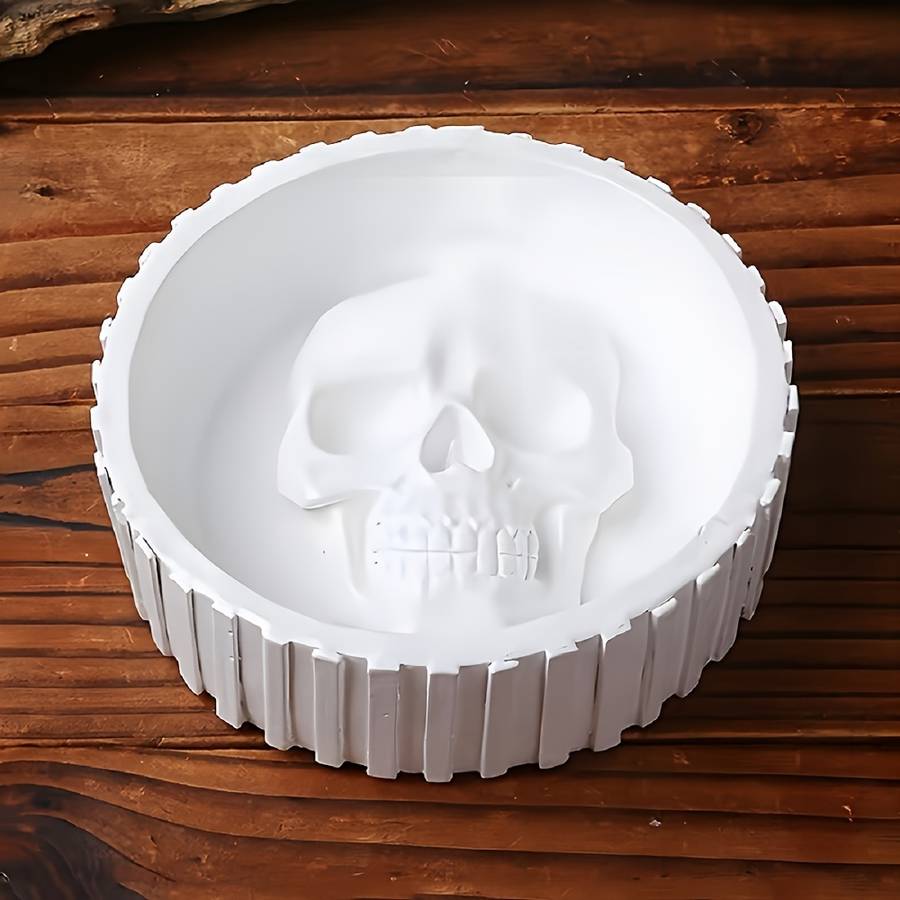 1pc DTOHO 1pc 3D Skull Head Silicone Mold 8.89 cm for Ashtray Jewelry Storage Epoxy Resin Plas