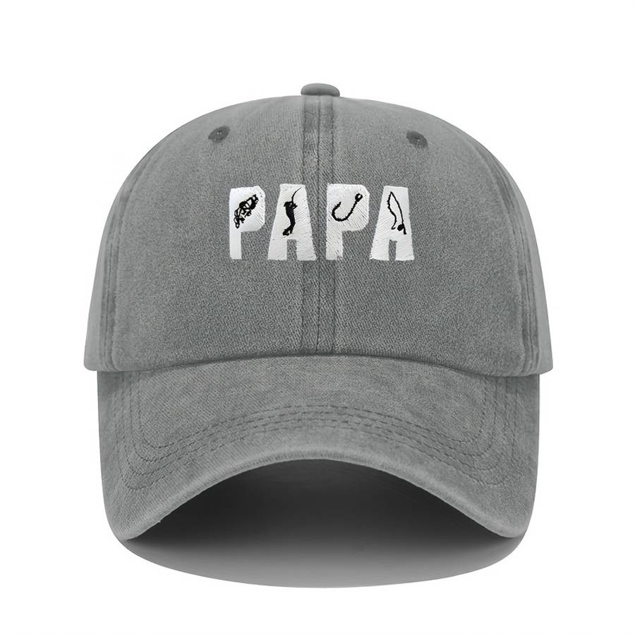 Vintage Lightweight Washed Baseball Cap with a Fishing Theme Adjustable And Suitable for Both