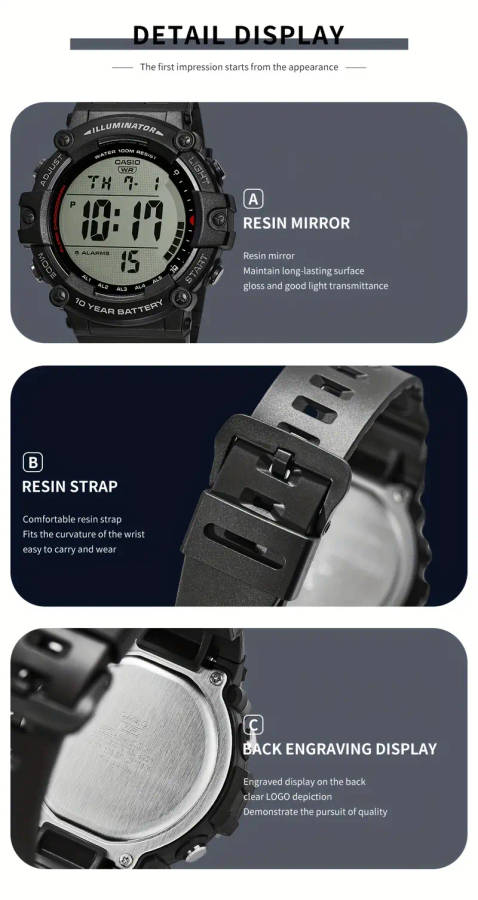 mens outdoor sports watch multifunctional quartz details 2