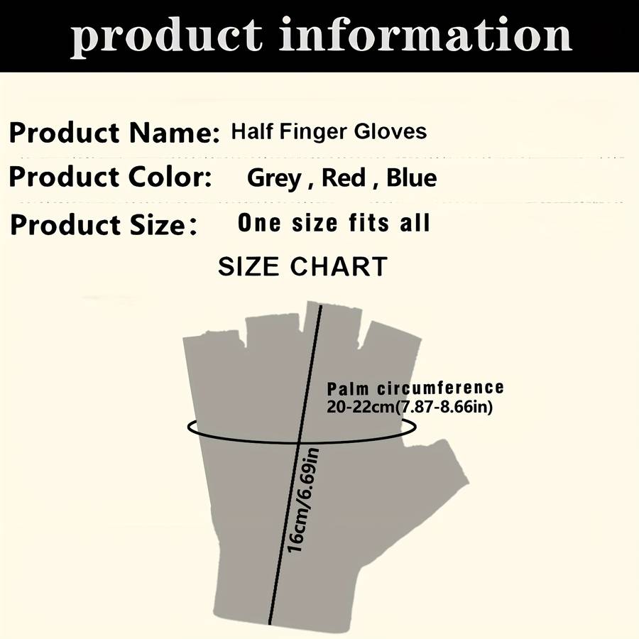 1 Pair Grey One Size Outdoor Sports Gloves