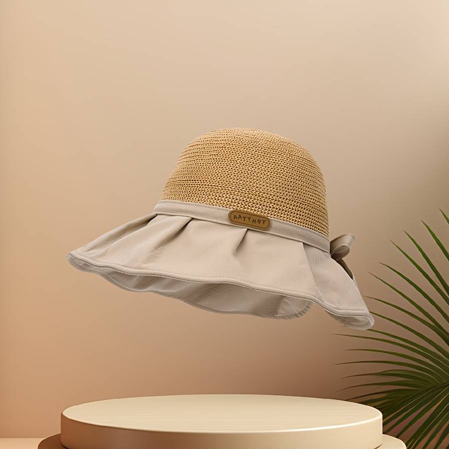 Women'S Elegant Summer Bucket Hat with Bowknot Wide Brim Sun Hat