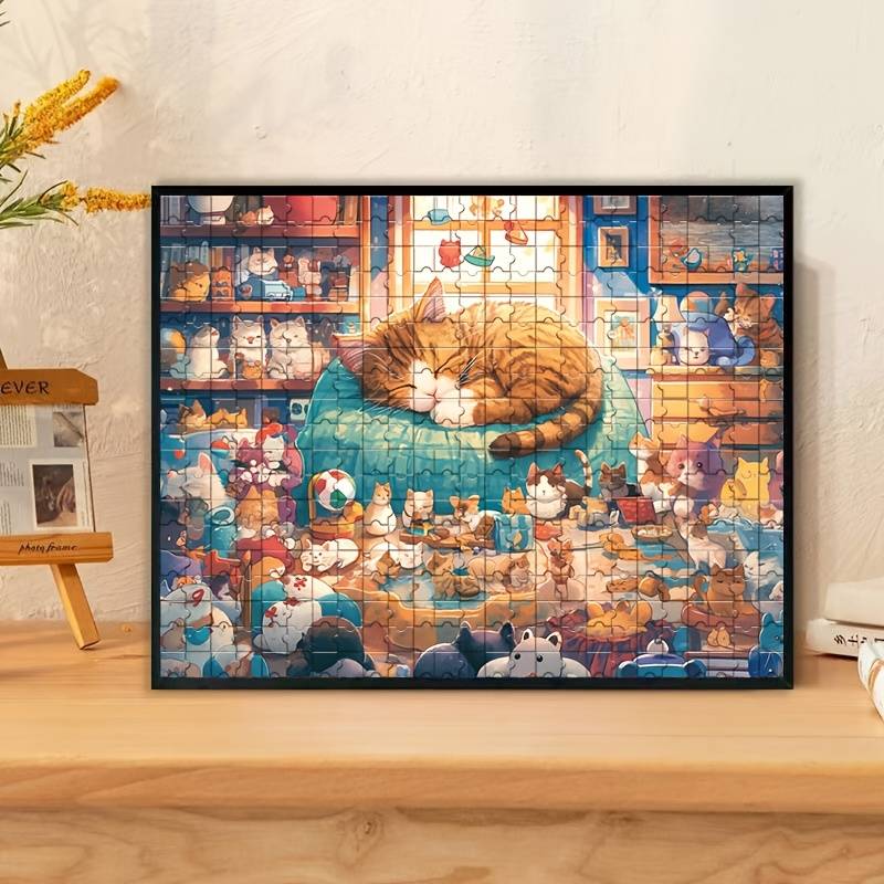 1000pcs Cat-Themed Jigsaw Puzzle Artistic Craft Wall Decor DIY Hobbyist Art Framel