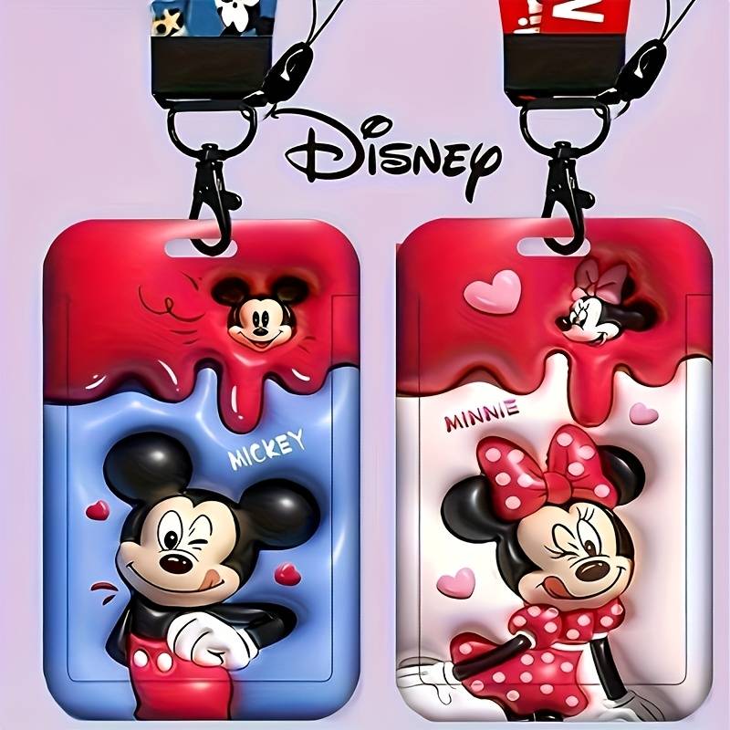 1pc Minnie Card Holder for Students Campus Work ID Mickey and Vinnie Bear Badge Access Control C