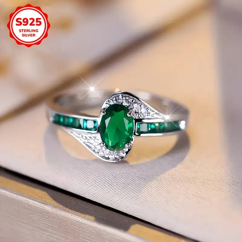 Stunning 925 Sterling Silver Ring Adorned with Sparkling Cubic 3A Zirconia