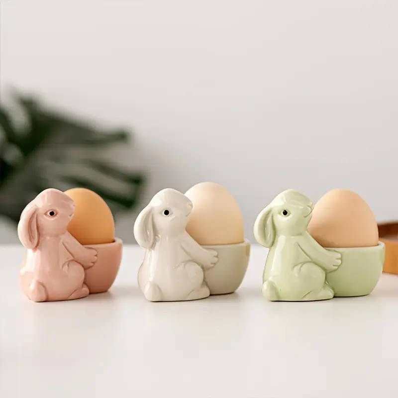 Ceramic Rabbit Egg Cup Holder