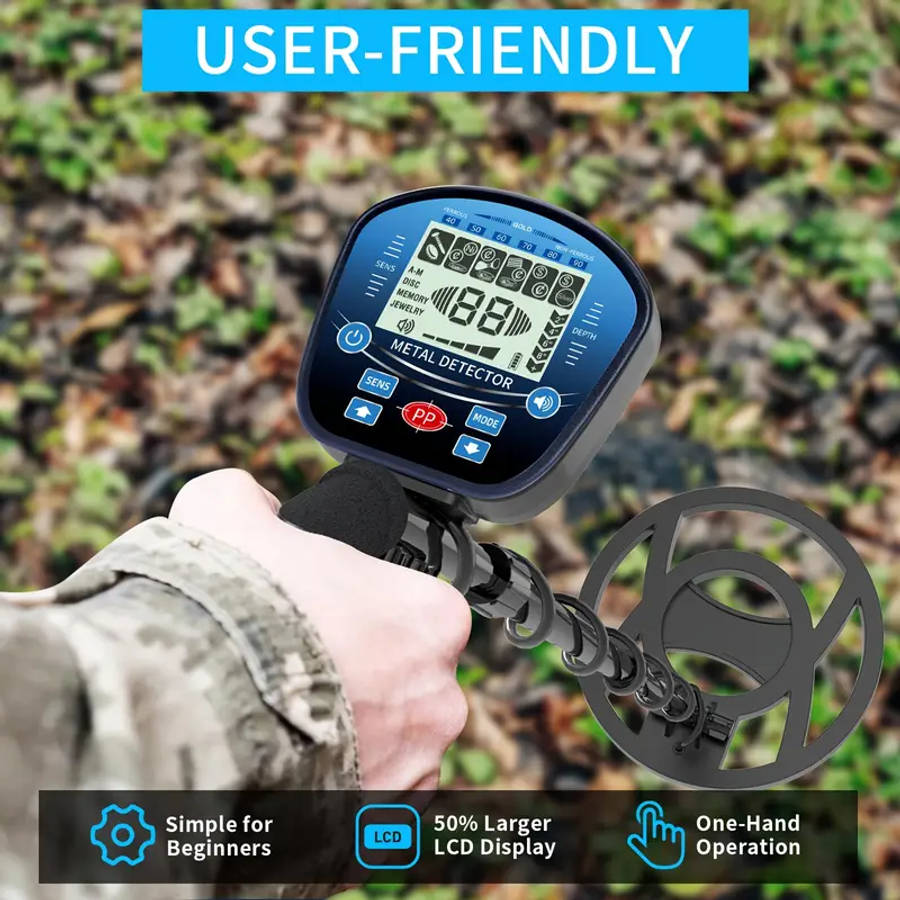 Professional 10" Coil Metal Detector with LCD Display