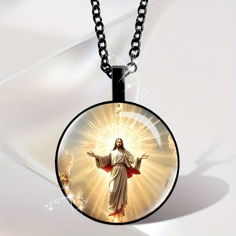 1 Piece Silvery Jesus Theme Pendant
