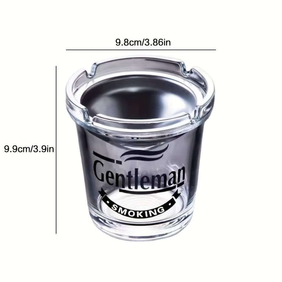 1pc Glass Funnel Ashtray with Lid Classic Round Design No Power Needed Windproof Dustproof