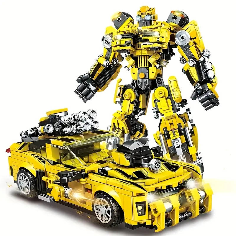 1800 Piece ABS Building Blocks, 2-in-1 Transformable Car Model Set, Durable and Stylish Display