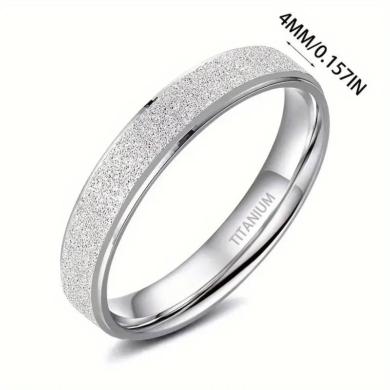 Titanium Ring 4mm Frosted Band