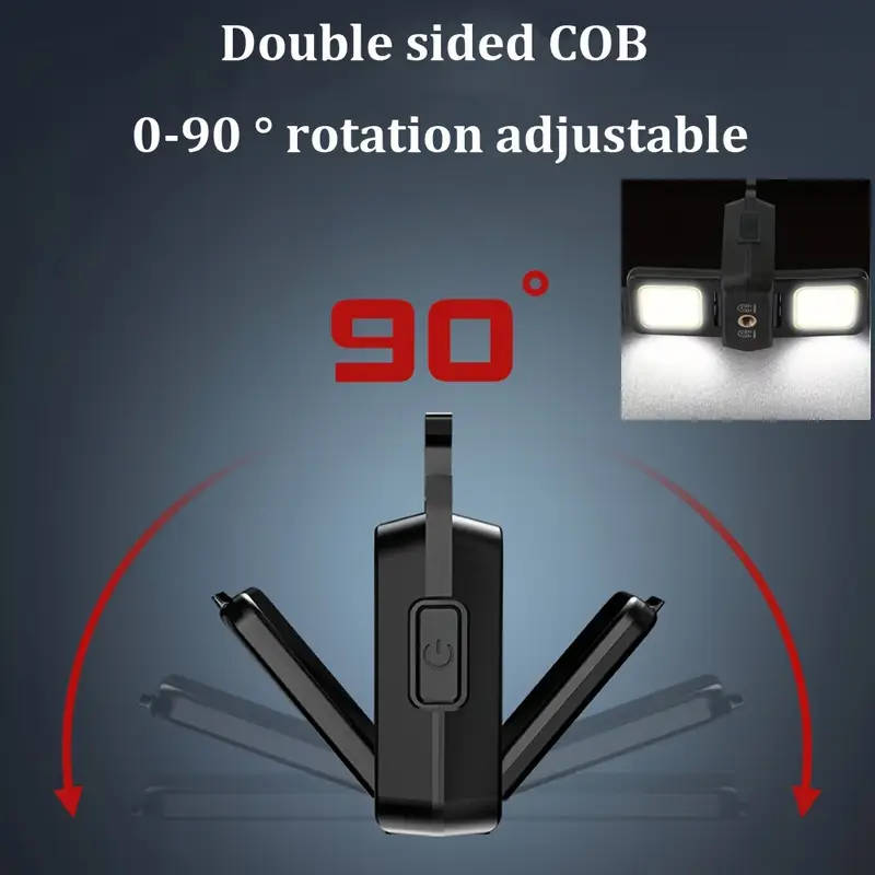 1pc LED Keychain Flashlight USB Rechargeable Multifunctional Portable Torch