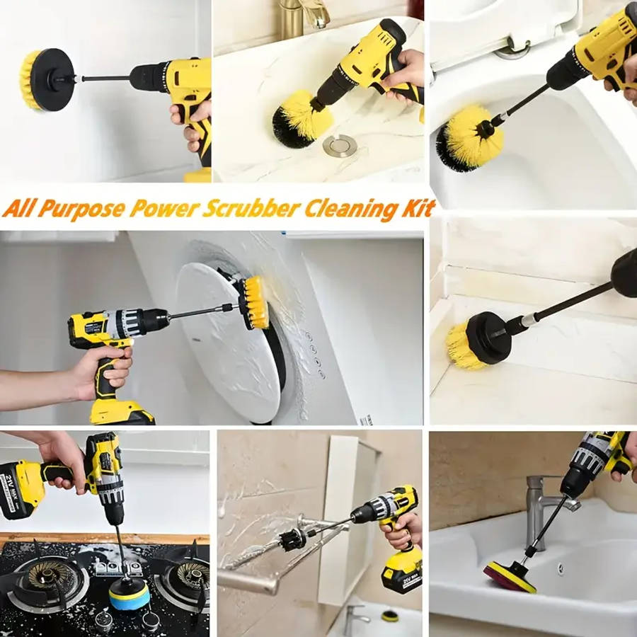 A Drill Brush Head, Yellow Electric Cleaning Brush Replacement Head, Multifunctional Household Brush