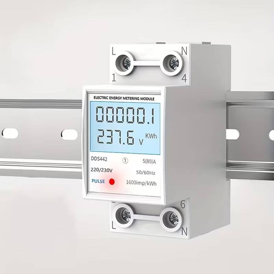 household electricity meter lcd electricity meter single phase 220v mini watt hour meter rail type air conditioning electricity meter   display   Product details 9