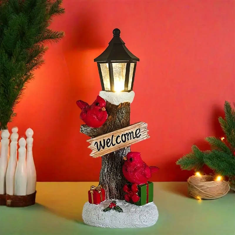 Cardinal Christmas Statue with LED Lights 1pc