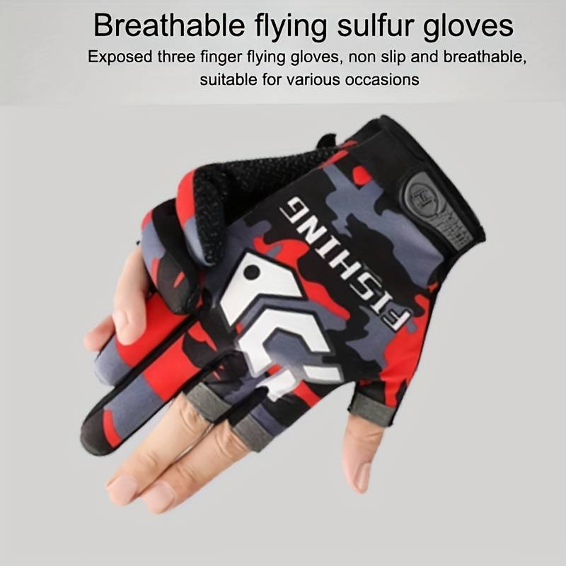 1 Pair Red One Size Outdoor Sports Gloves