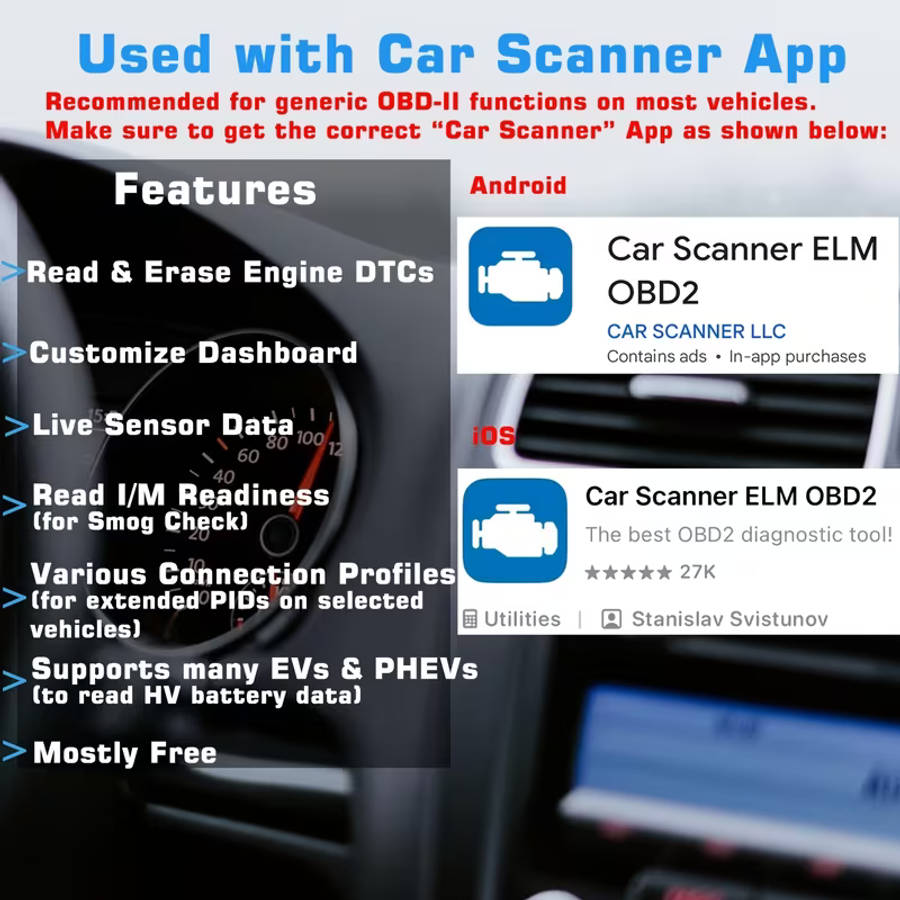 Wireless OBD2 Scanner | Full System Scan