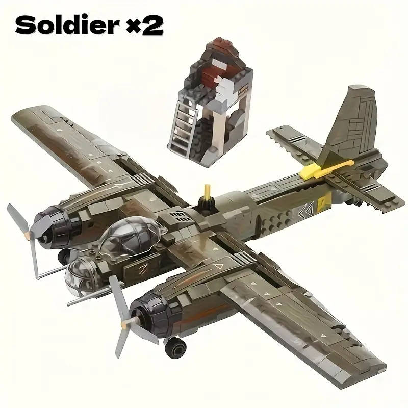 1000 Pieces Junkers JU-88 Bomber Fighter Aircraft Model Building Block Set