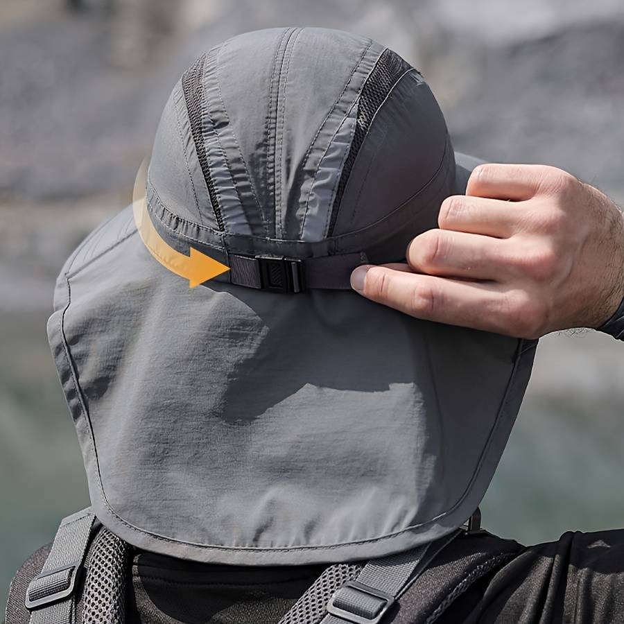 1pc Unisex Sun Protection Hat Summer Hiking Face-Covering Bucket Hat Wide Brim UV Protection Cap