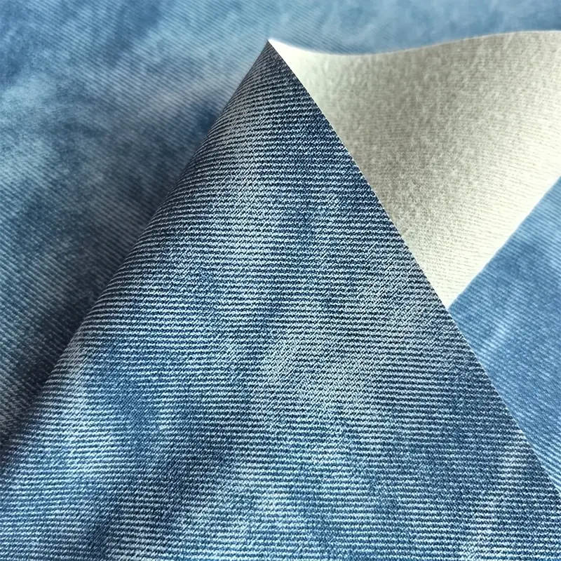 1 x 11.8X53 inch Faux Denim Leather Fabric Roll Dark Blue