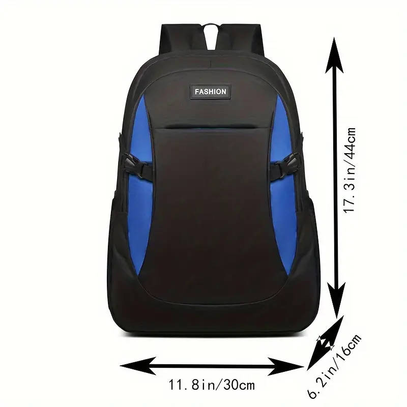 1pc Fashionable Large Capacity Backpack Casual Solid Color Nylon Material with Tassel Embellishment