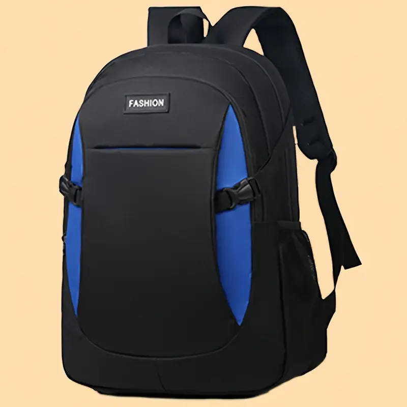 1pc Fashionable Large Capacity Backpack Casual Solid Color Nylon Material with Tassel Embellishment