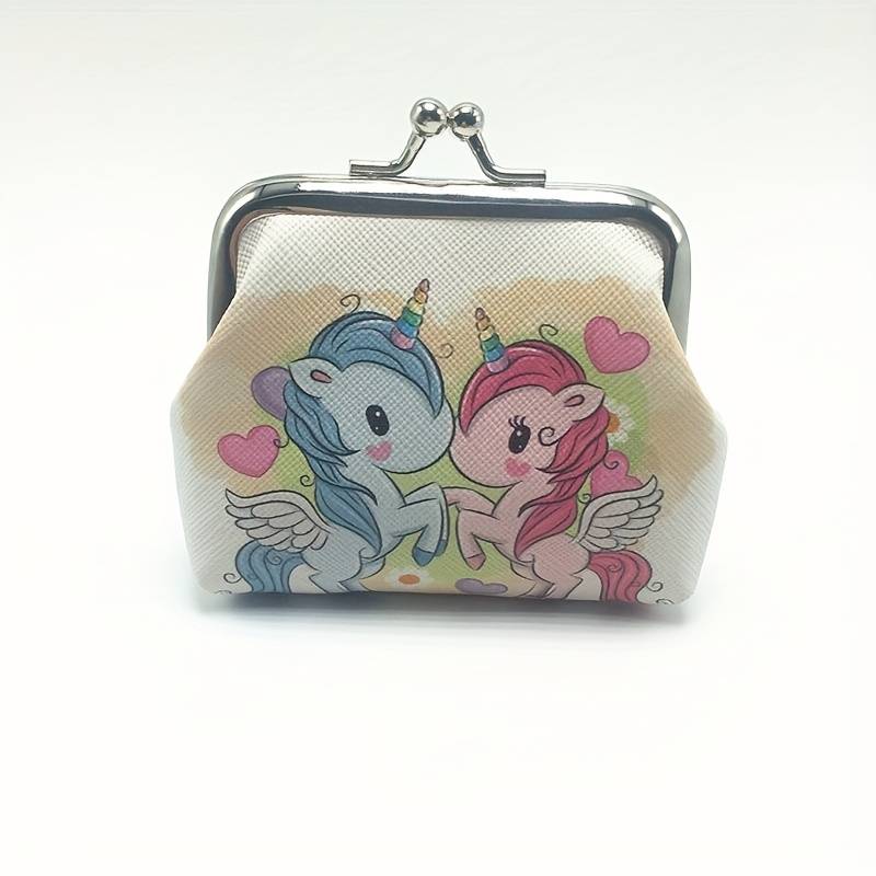 1pc New Cartoon Unicorns Mini Coin Purse Positioning Printing Casual Style