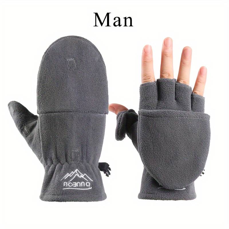 1 Pair Ladies Gray Warm Gloves