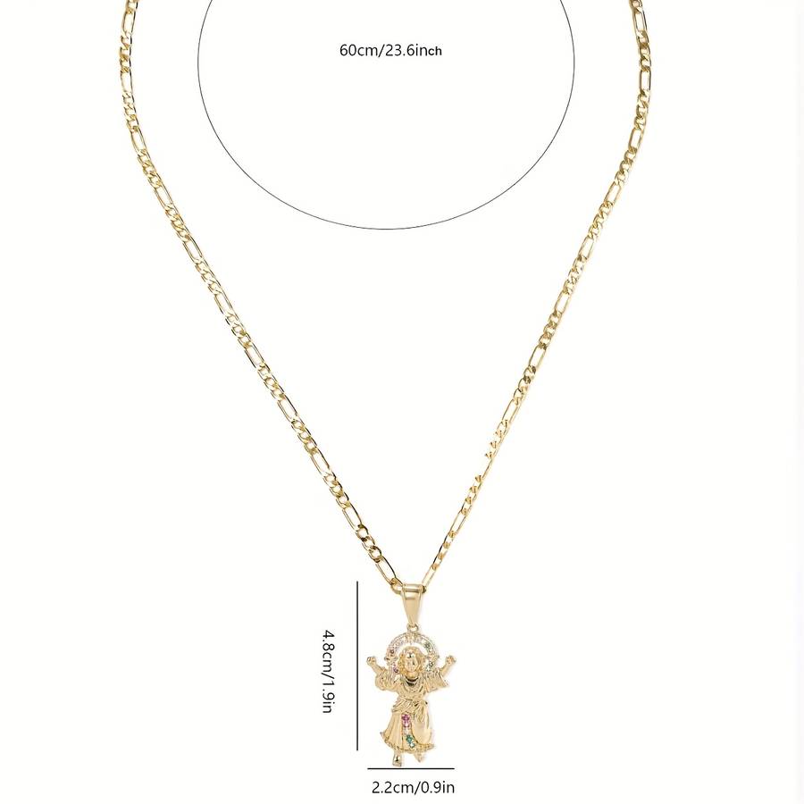 1 Piece Golden Yellow 01 Jesus Theme Pendant