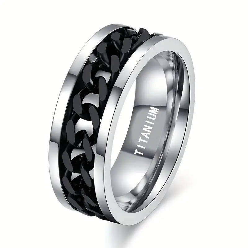 Men's Sleek Titanium Steel Ring SIZE 10