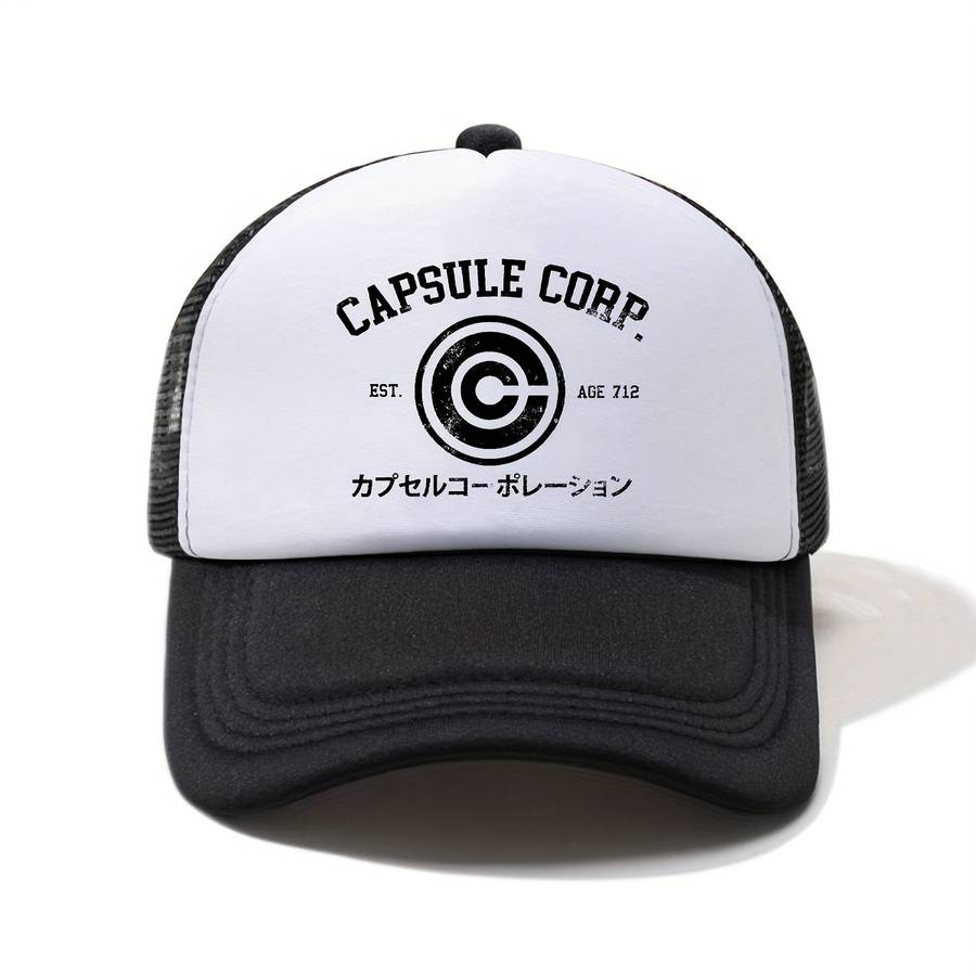 1pc Anime Printed Half Mesh Baseball Cap Unisex Outdoor Simple Fashion Lightweight Portabl